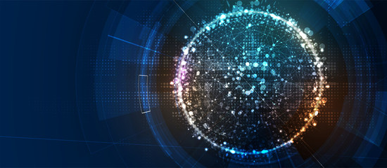 Technology data background, idea of global business solution