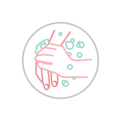 Hand wash hygiene icon