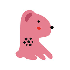 Cute cartoon animal vector illustration. Abstract icon for baby posters, art prints, fashion apparel or stickers.