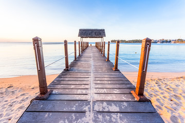Fototapeta premium pier on the beach of Mauritius 
