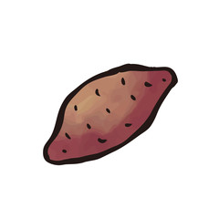 野菜：サツマイモ（水彩・筆）