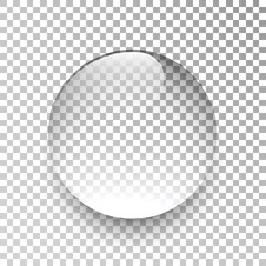 Water drop. Glass sphere. Bubble. Vector illustration.