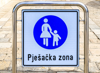 typical pedestrian road sign