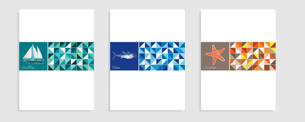 Sea theme catalog. Vector illustration. © flameia