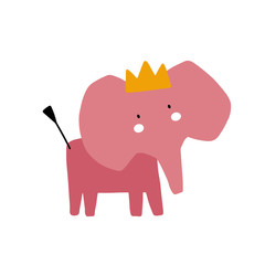 Cute cartoon animal vector illustration. Abstract icon for baby posters, art prints, fashion apparel or stickers.