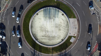 uppper view of the fountain in parma, italy