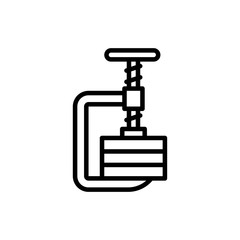 Diy Clamp Vector Icon Line Style Illustrations 