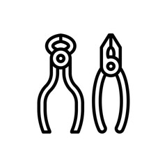Pliers Vector Icon Line Style Illustrations 