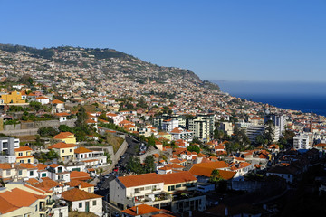 Fototapeta premium Funchal hillsides and houses, Funchal, Madeira, Portugal
