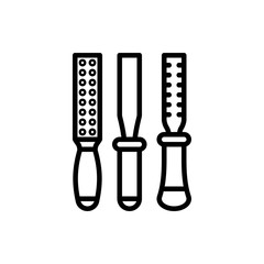 Rasp Tools Vector Icon Line Style Illustrations 