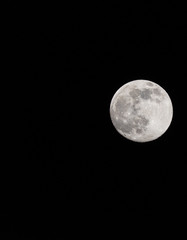 Closeup of a Full Moon in a Black Sky