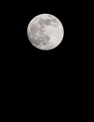 Closeup of a Full Moon in a Black Sky