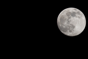 Closeup of a Full Moon in a Black Sky