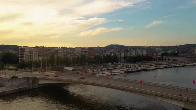 Drone footage of river Moza and Pont Albert ler