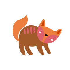 Cute cartoon animal vector illustration. Abstract icon for baby posters, art prints, fashion apparel or stickers.