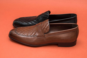 handmade leather men shoes isolated 