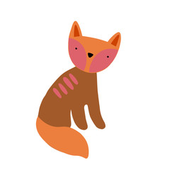 Cute cartoon animal vector illustration. Abstract icon for baby posters, art prints, fashion apparel or stickers.