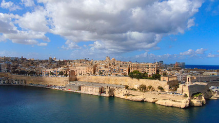 Fototapeta premium Aerial view over Malta and the city of Valletta - aerial photography