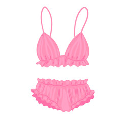 Set of female underwear isolate on a white background. Vector graphics.