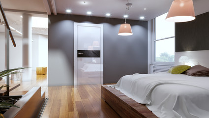 Room interior backstage door collection