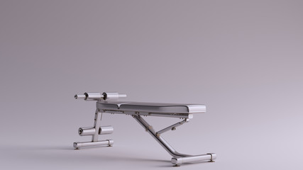 Silver Flat Workout Bench 3d illustration 3d render	