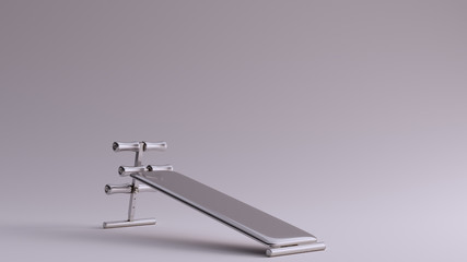 Silver Angled Sit Up Bench 3d illustration 3d render	