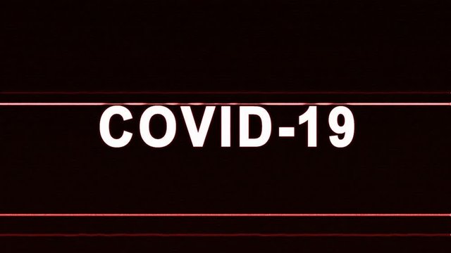 COVID-19 Glitch Text Animation with Alpha Matte, Loop, 4k