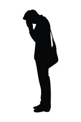 Unemployed man in business crisis silhouette man