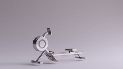 Silver Rowing Machine 3d illustration 3d render	