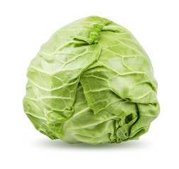 Obraz premium Cabbage isolated on white background with clipping path