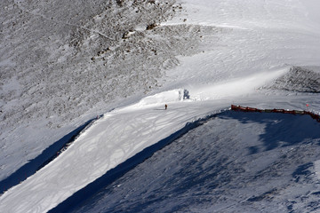 ski tracks in the snow