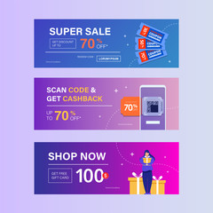 Sale banner template collection for promotion sale. Editable banner for social media post, website and internet ads. Coupon promotion sale for website, internet ads, social media or coupon