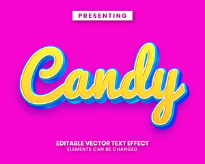 Sweet candy style editable text effect