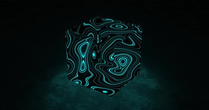 Wellen und Linien in abstrakter Form, 3D / 4K Animation, neonfarbig und ineinanderflie&szlig;ende Farben