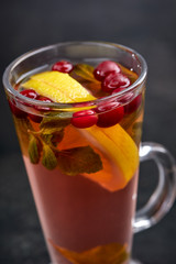 winter drinks with herbs and fruits