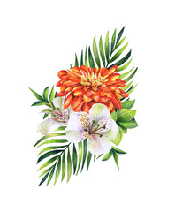 Wedding bouquet. Watercolor hand drawn