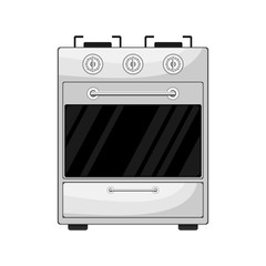 Cartoon kitchen oven . Vector illustration