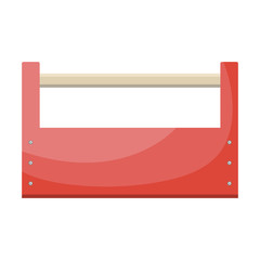 Cartoon empty red toolbox . Vector illustration