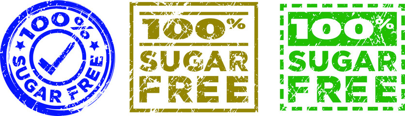 100% Sugar Free Stamps. Grunge texture.