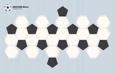 Vector line cut paper template soccer ball