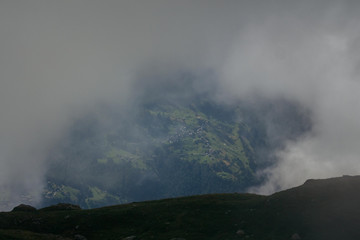 Swiss Alps, Beautiful Alps, Mountains in clouds