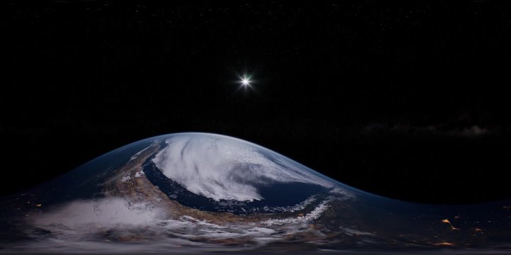 VR 360 Earth and Sun from space. ready to use in vr360 Virtual Reality