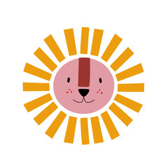 Cute cartoon animal vector illustration. Abstract icon for baby posters, art prints, fashion apparel or stickers.