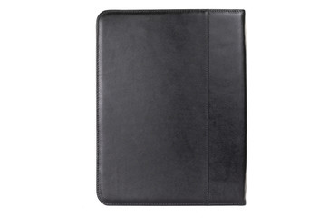 office leather folder for securities on a white background