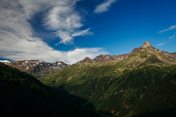 Swiss Alps, Beautiful Alps, Mountains in clouds