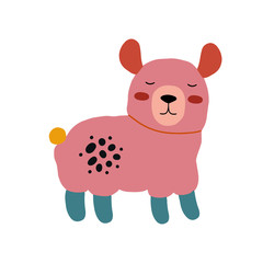 Cute cartoon animal vector illustration. Abstract icon for baby posters, art prints, fashion apparel or stickers.