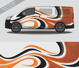 Car wrap decal design vector, custom livery race rally car vehicle sticker and tinting.