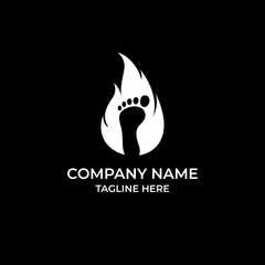 Footprints logo with fire symbol