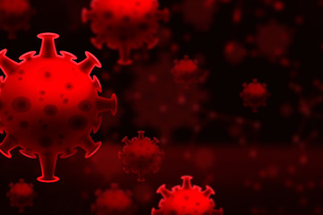 blood dna of covid-19 structure coronavirus crisis outbreak biohazard cell atom disease syndrome in wuhan china in background 3d illustration rendering, healthy medical concept
