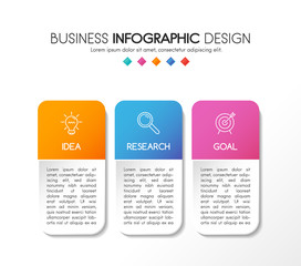 Infographic template with 3 options. Business flowchart. Vector